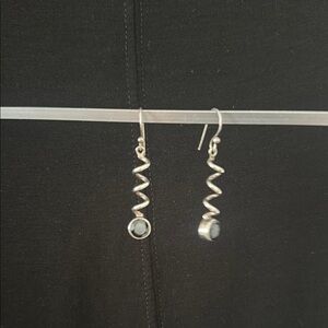Elegant Silver Spiral Drop Earrings